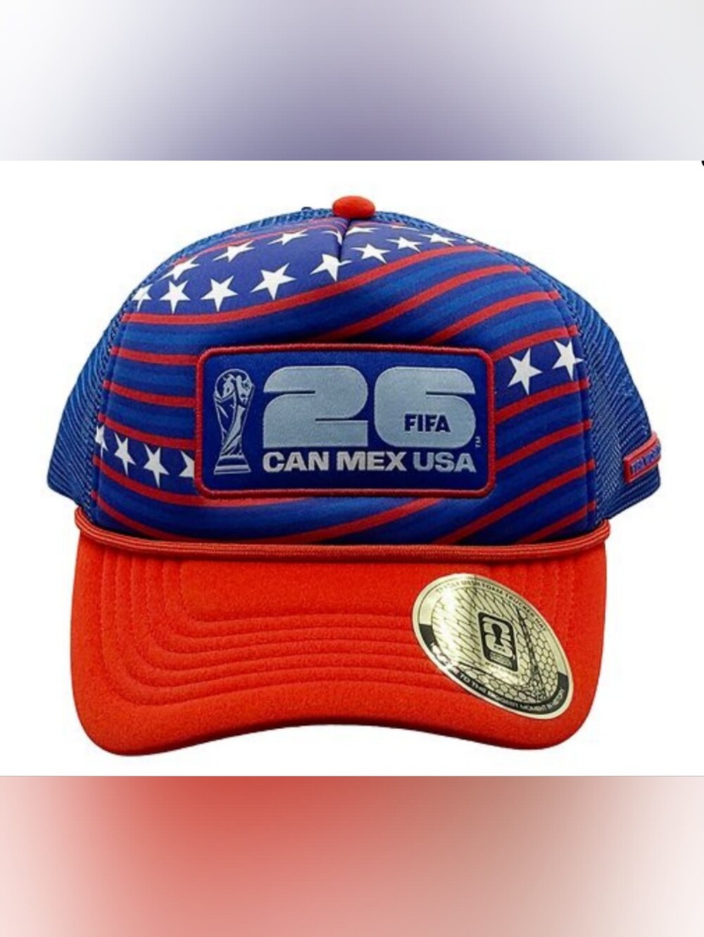 FIFA 26 CAN MEX USA Trucker Hat - Blue & Red Nwts